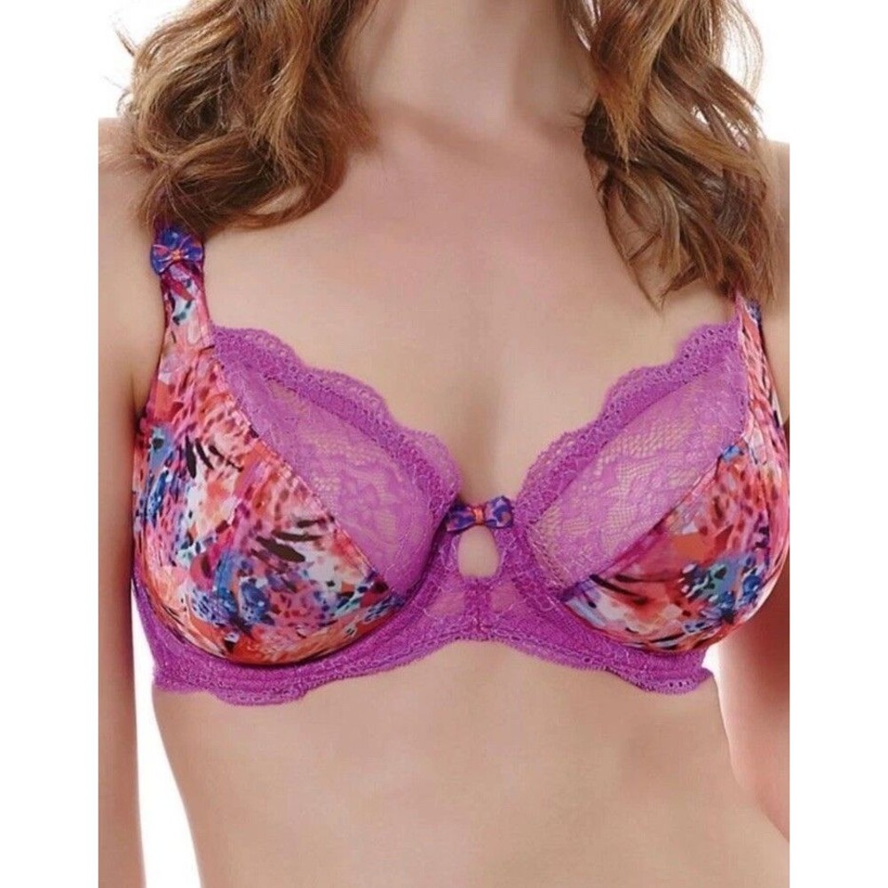 FREYA AA1931 WILDFIRE UNDERWIRE BALCONNETTE PLUNGE BRA LAVA SIZE 34 H - Picture 1 of 12